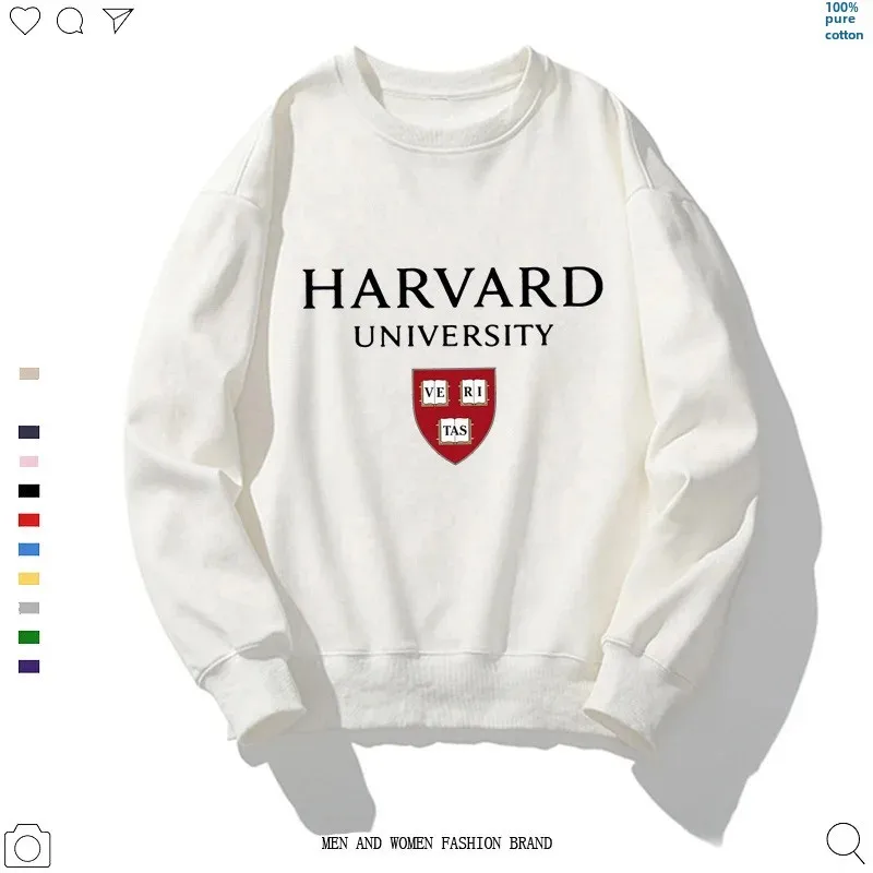 Harvard University Blackprinting Sweatshirt Men Women's Round Neck Campus Clothes Commemorative Gowns Casual Hoodies