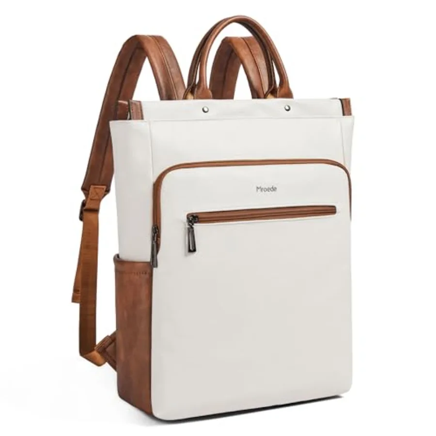 

Leather Laptop Backpack for Women, Travel Backpack Purse Fits 15.6 Inch Laptop, Casual Daypack with Laptop Compartment for Teac