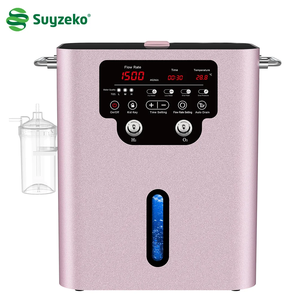 

Suyzeko Hydrogen Generator Therapy Device Hydrogen Inhalation Machine H2 Molecular Inhaler 1500ML Double Hole Water Ionizer 2025