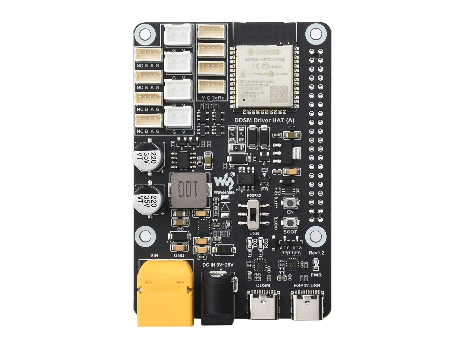 Direct Drive Servo Motor Driver Board, Integrates ESP32 and Control Circuit, 2.4G WiFi Support, Suitable for DDSM Series Hub Mot