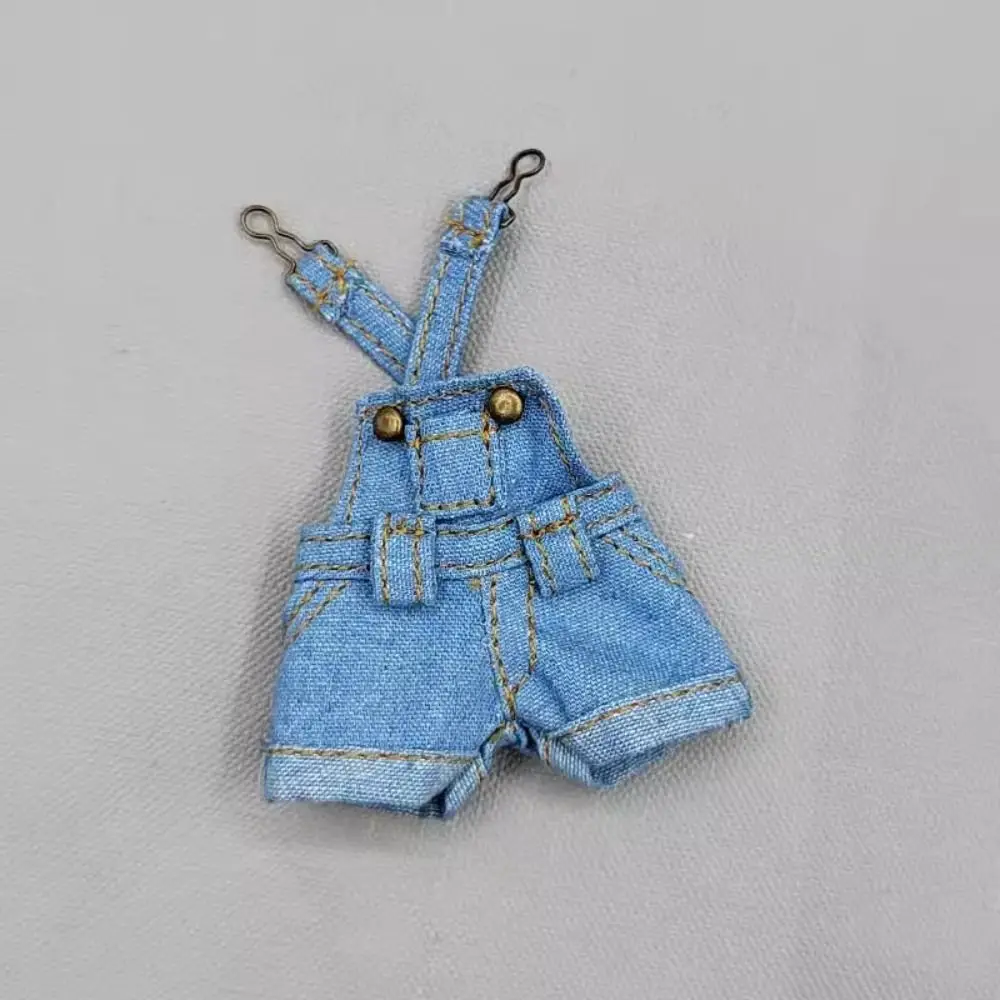 Fashion Clothes For 1/11 OB11 Doll Trousers T-shirt Overalls For 1/12 Bjd/GSC Doll Denim Pants DIY Doll Clothes Accessories