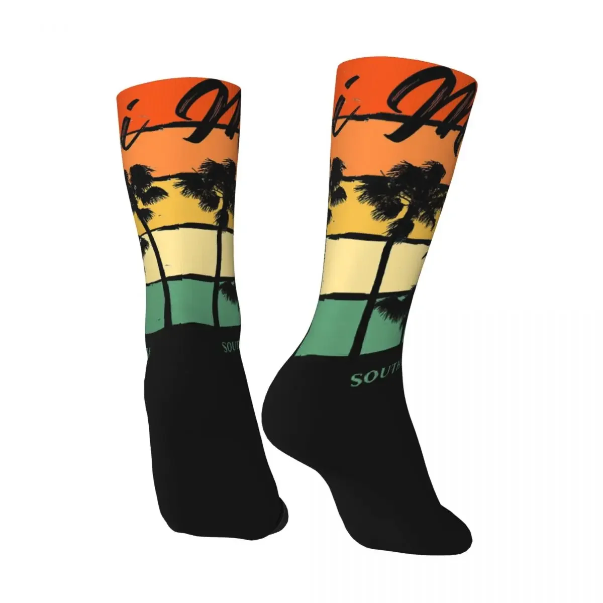 Hip Hop Vintage Beach Crazy Men's Compression Socks Unisex Palm Trees Nature Harajuku Pattern Printed Crew Sock