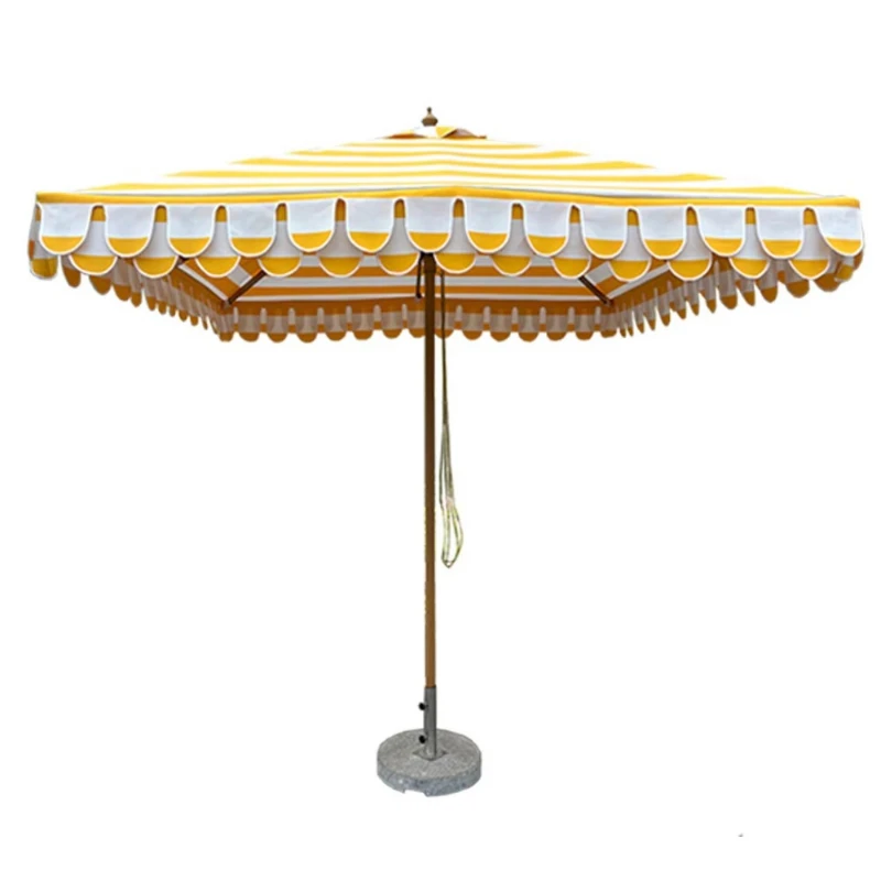 Heavy Aluminum Large Size Printed Logo Parasol Terrace Beach Leisure Restaurant Outdoor Umbrella