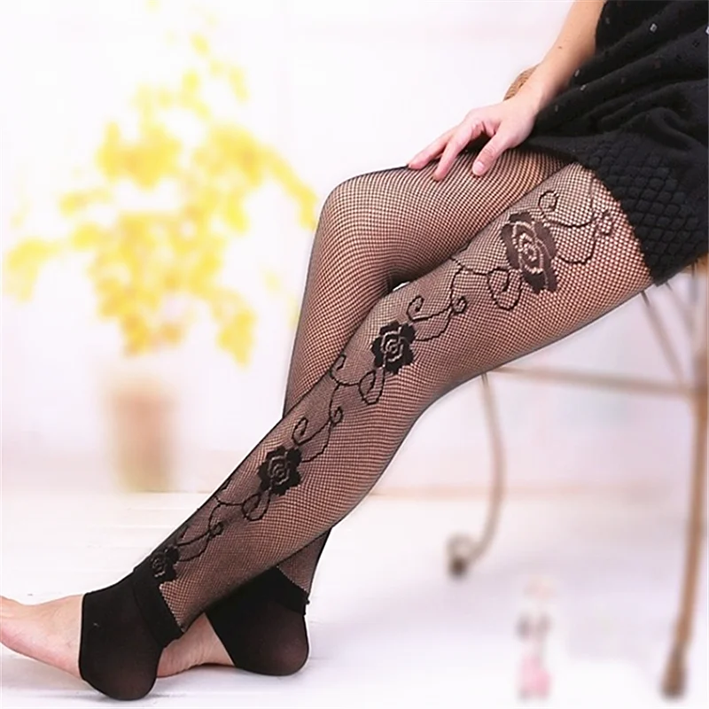 340g-400g Super Warm Thickening Velvet Winter Leggings Grid Flower  Similar Skin Women Leggings High Waist Sex Leg Leggings L