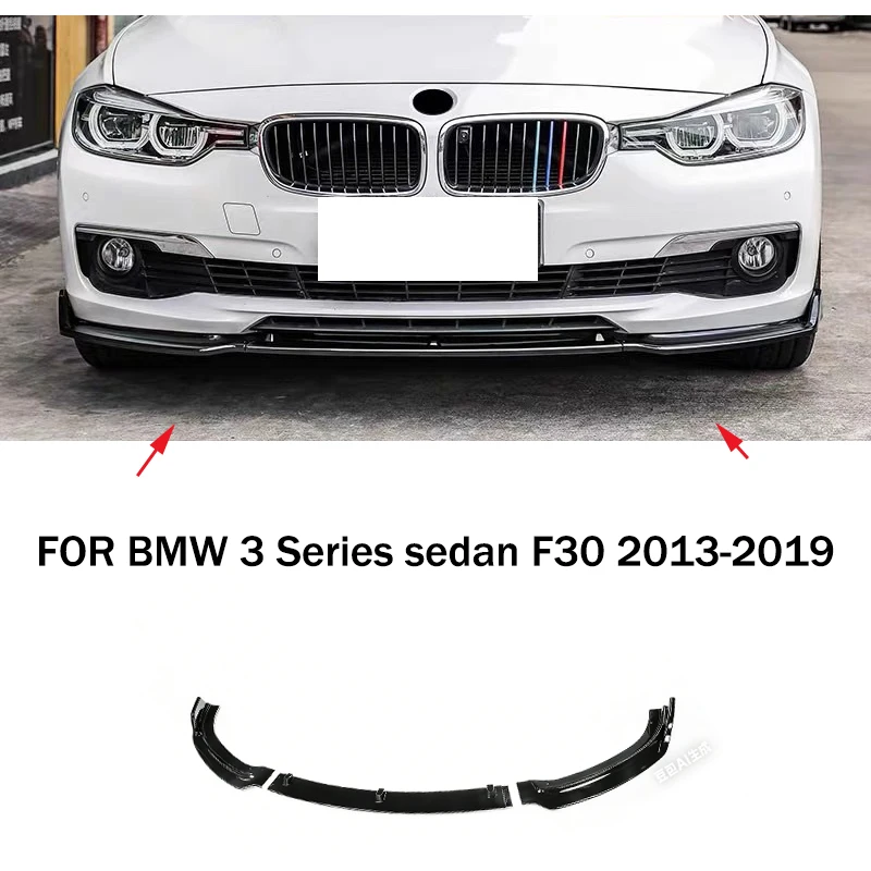 

Car accessories FIT FOR BMW 3 Series sedan F30 2013-2019 black ABS Front Bumper Lip Spoiler Splitters Cover Body kit Side Skirt