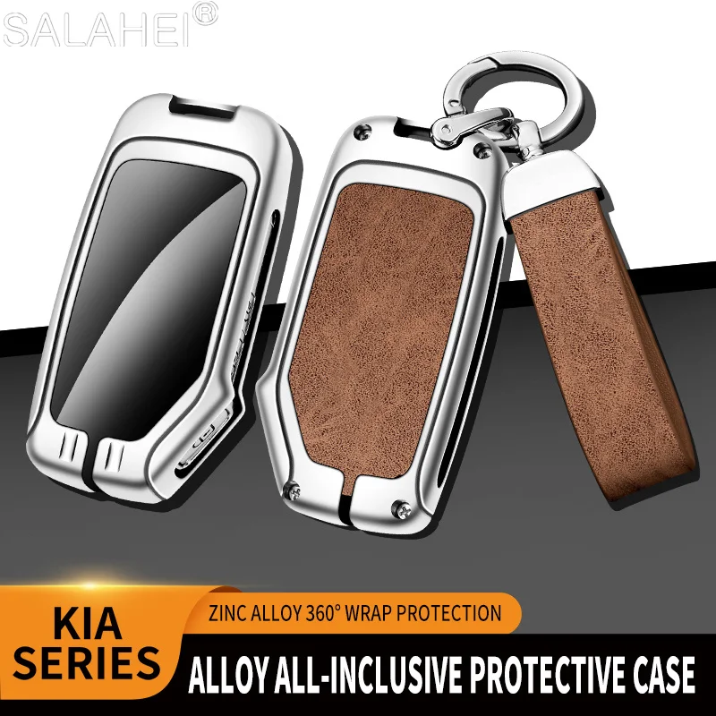 

Leather Car Remote Key Fob Cover Case Shell For Kia Ceed Cerato Forte Niro Seltos Sorento Soul Sportage Telluride Accessories