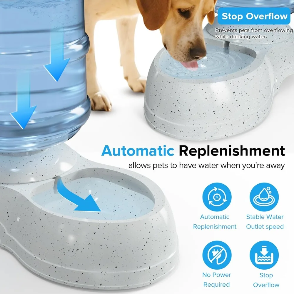 Large dog water distribution station, 3-gallon/11-liter gravity-powered automatic drinking fountain, dog drinking bowl