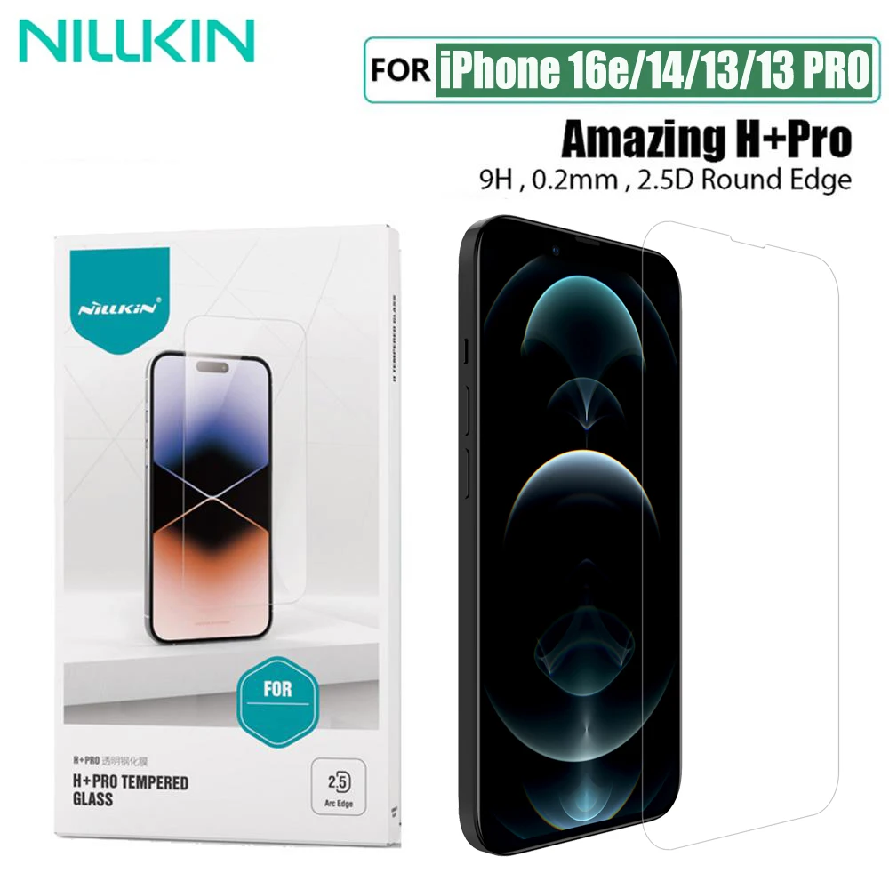 Nillkin для iPhone 16e / 14 / 13 / 13 PRO закаленное стекло удивительное H + PRO противовзрывное защитное стекло 2,5D 0,2 мм для iPhone 16e