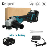 Drillpro 125MM Brushless Electric Angle Grinder 4 Sped Cordless Cutting Polishing Rechargeable Power Tool