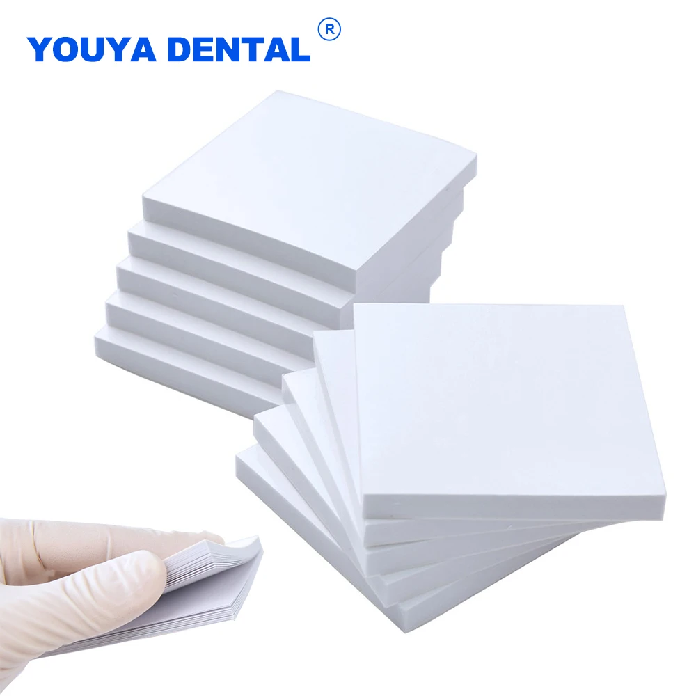 Dental Disposable Mixing Paper 50 Sheets Thickening White Cementing Paper Lab Denture Laboratory Cement Powder Mixing Paper