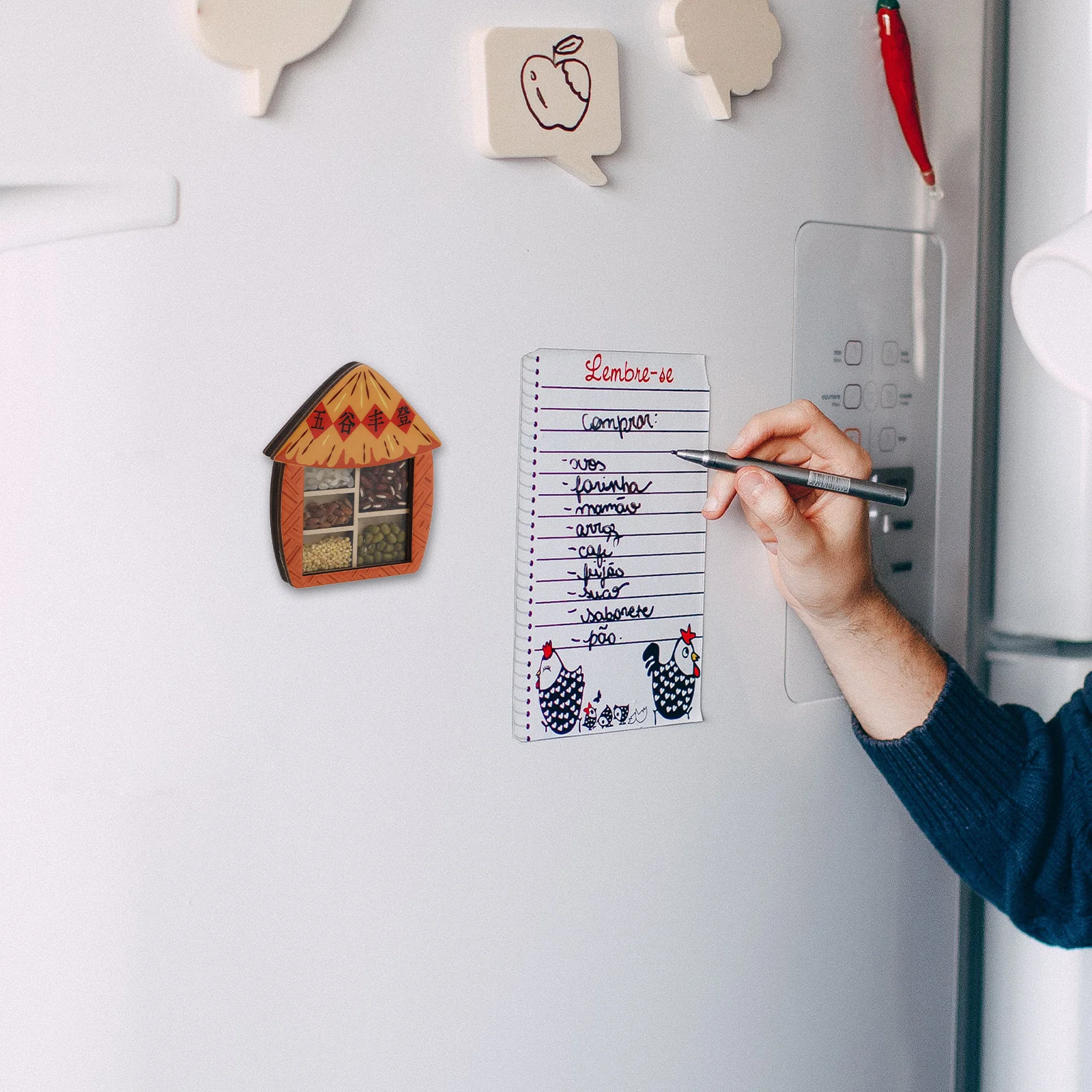 

3D Beans Rice Food Fridge Magnets Decorative Refrigerator Stickers Photo Office Message Kitchen Accessories Locker Magnets for