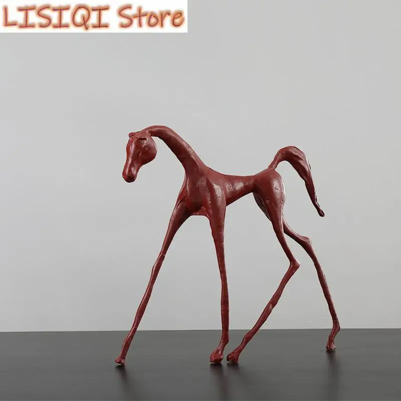 

New Metal Handicraft Ornaments Thin Horse Abstract Animal Sculpture Metal Figurine Decorative Figurines Decoration Accessories