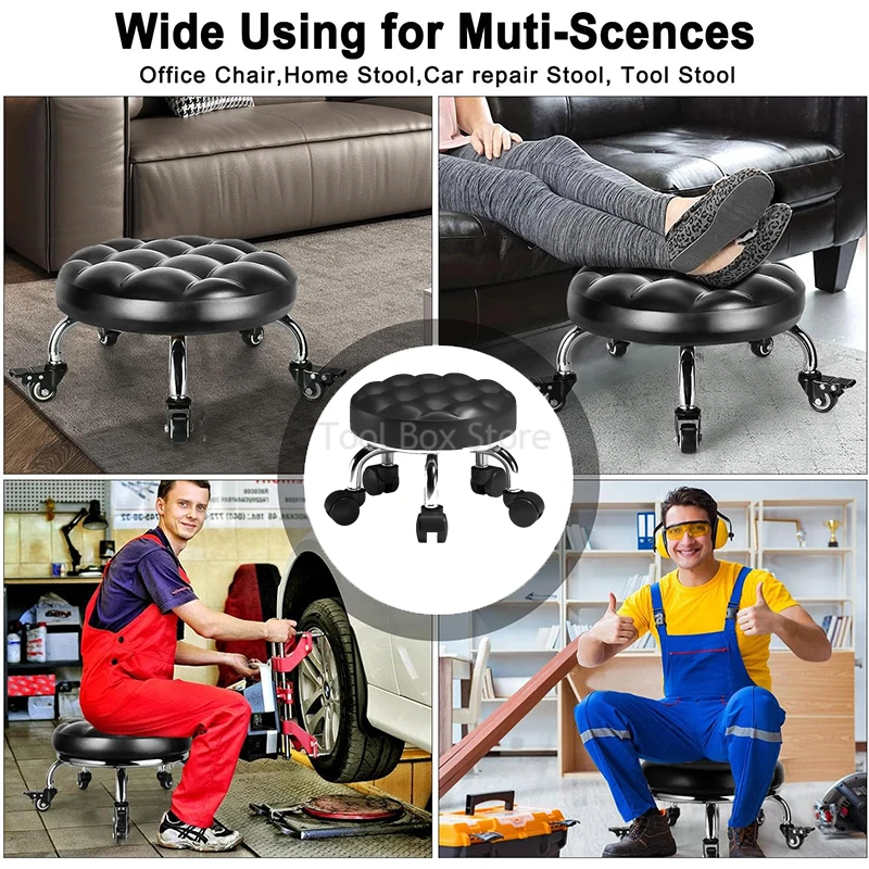 Household Pulley Chair Universal Wheel Low Stool Living Room Sofa Stools Round Chair Children Shoe Changing Stool Rolling Stool