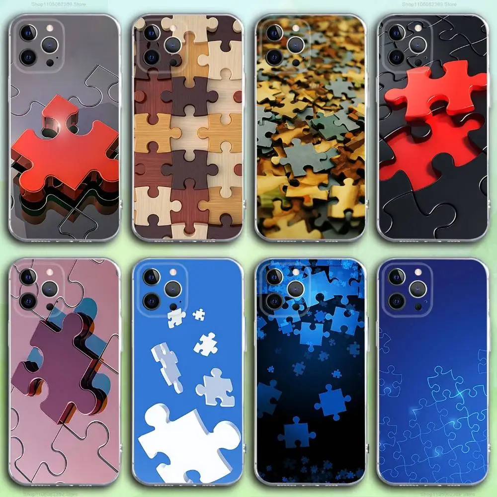 

Interesting Puzzle Phone Case For iPhone 17,16,15,14,13,12,11 Pro,Max,Plus,X,XS,XR,SE4,E Mini Transparent Soft Cover