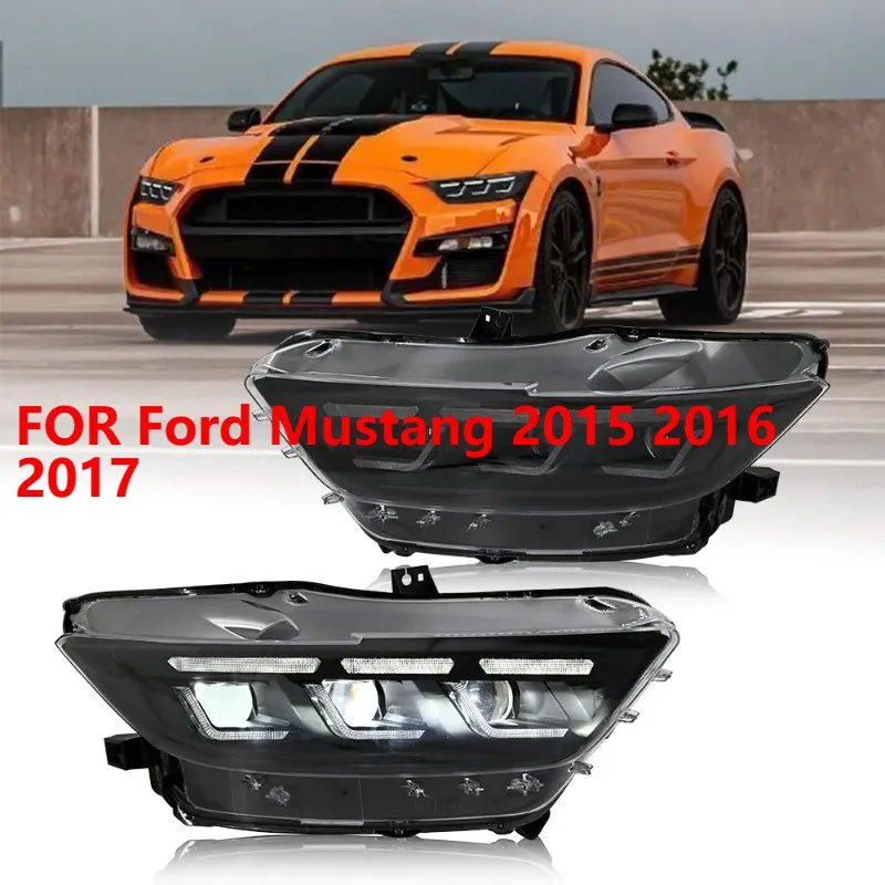 

1 пара светодиодных фар в сборе для Ford Mustang 2015 2016 2017 с динамическими DRL