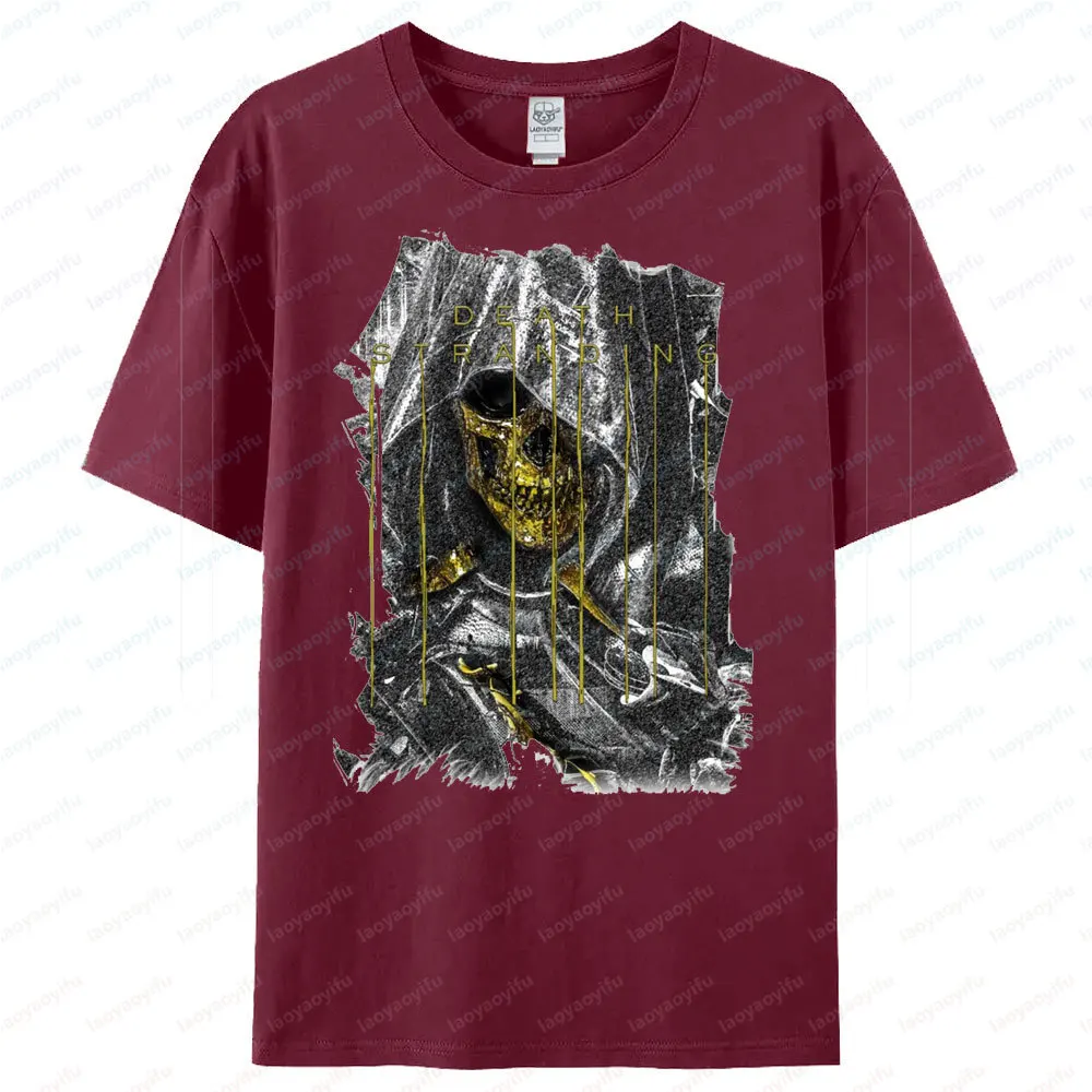 Excellent Horror Exploration Game Death Stranding Tshirt Golden Skull Shirt Latest Trendy Style O-neck Hot Sale Men Women Tops