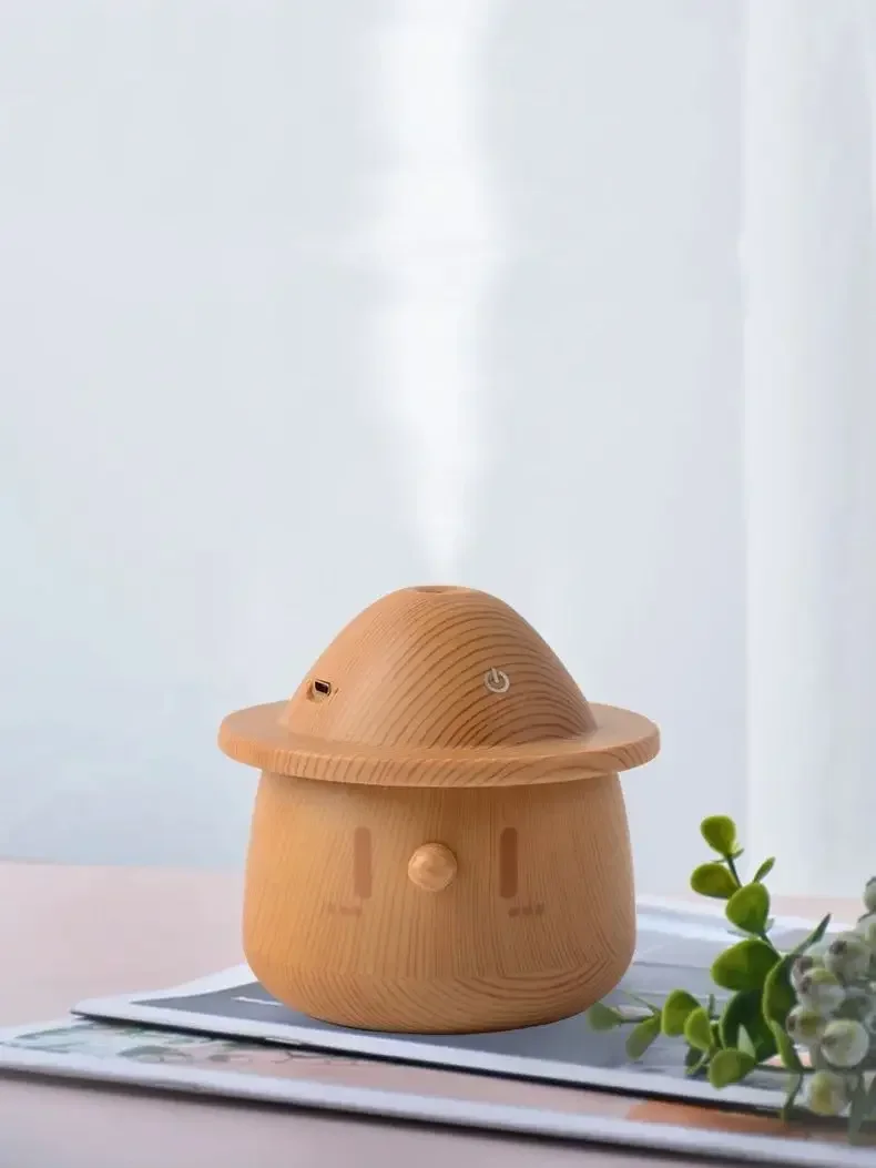 

Air Humidifier New Chubby Wooden Figure Mini Desktop Office USB Wood Grain Decorative Doll Humidifier