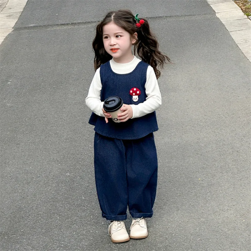 456  Kids' Sets And Outfits Spring Autumn Style 2PCS SETS Cute For Pretty Baby Girl Clothes Girls Clothes Top With Cargo Pants