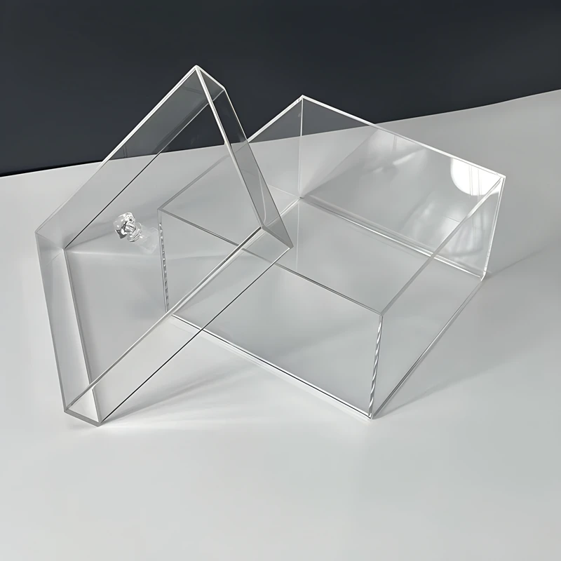 7.5*7.5*4inch  Transparent acrylic square storage box with lid, used to store small jewelry beads, coins, handicrafts, tiles, gi