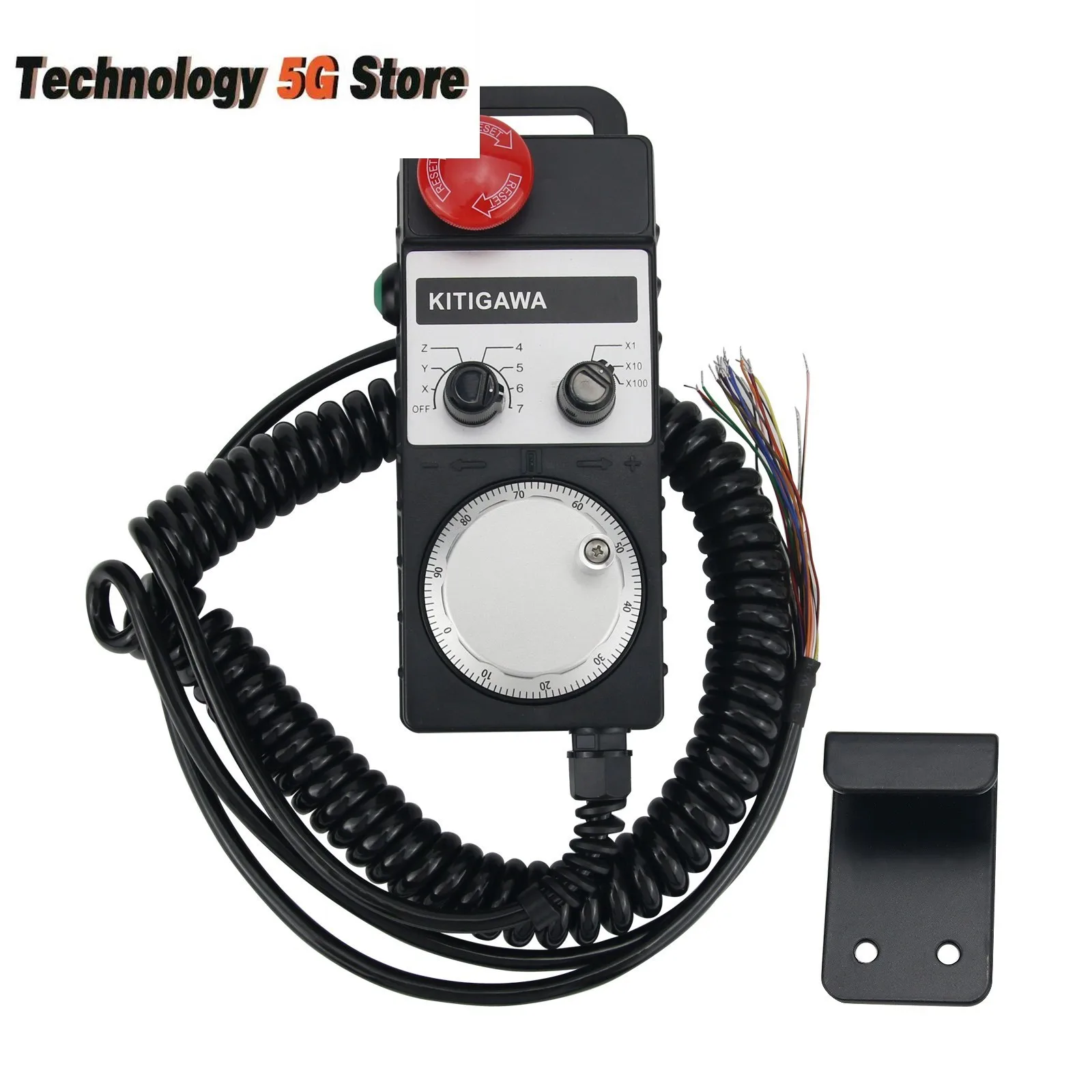 

OMT004 7Axis Manual Pulse Generator CNC Handwheel 100PPR 5V with Emergency Stop Button Universal Type