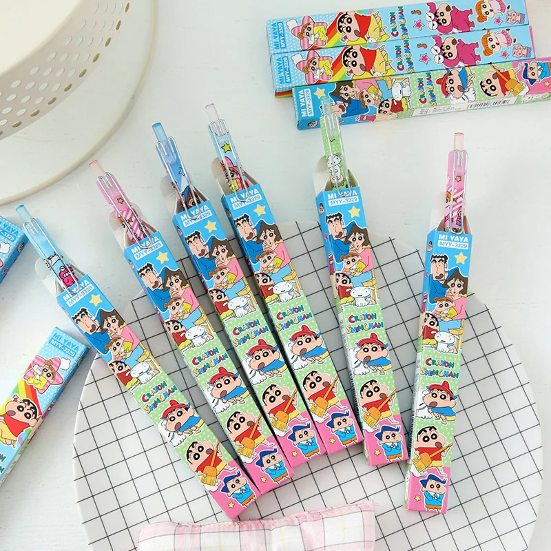 6Pcs Cartoon Crayon Shin-Chan Gel Pen Exquisite Blind Box Packaging Neutral Pen Student Stationery Office School Supplies Gifts view 4