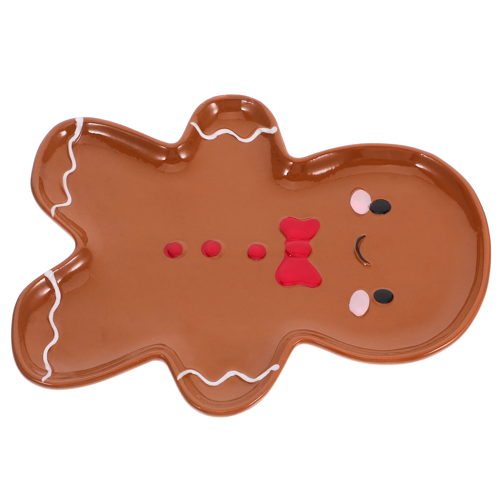 

Christmas Tableware Plates Xmas Winter Party Supplies Gingerbread Fruit Tray Man Ceramics Snacks Nuts Trays