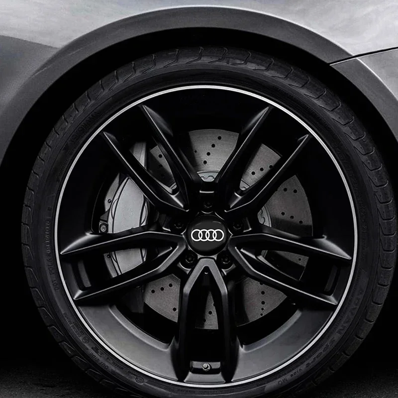 4Pcs Aluminum Metal Emblem Car Wheel Center Hub Caps Sticker Badge For Audi A5 A6 C6 C5 A1 A7 A8 Q2 Q3 S3 A4 B5 B6 A3 8P 8V 8L view 3