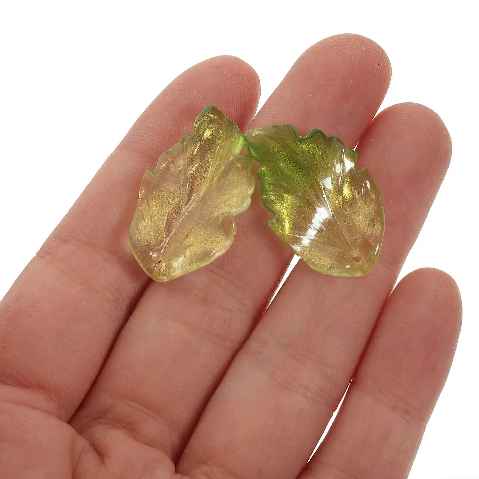 

40 Pcs Leaf Pendant Charms for Jewelry Making Necklaces Glass Leave Bead Dangle Earring Supplies