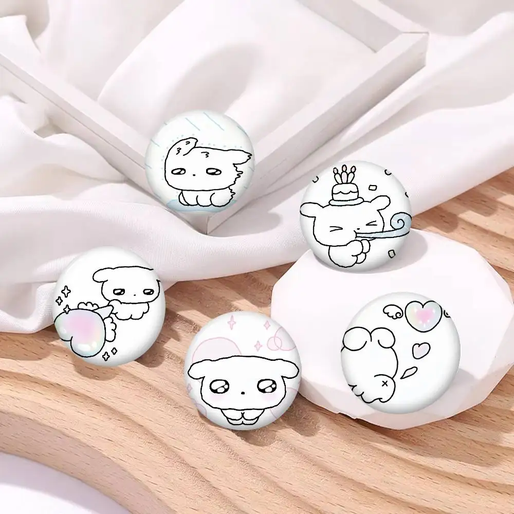 U-Ujin Minimal-Artistic Round Button Pins Slogan Creative Brooches Backpack Clothes Decoration Fashion Cartoon Jewelry Gifts