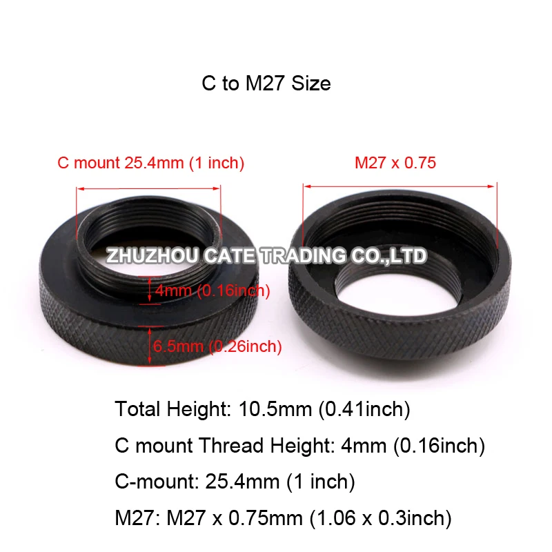 C mount 25.4mm to RMS Thread M25 M26 M27 M42 Microscope Objective Lens Adaptor Ring