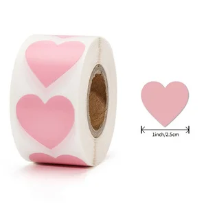 

1000 шт. в рулоне, наклейки на День святого Валентина, красные светящиеся блестящие наклейки в форме сердца, подарочные декоративные этикетки, канцелярские принадлежности xt1227-fro