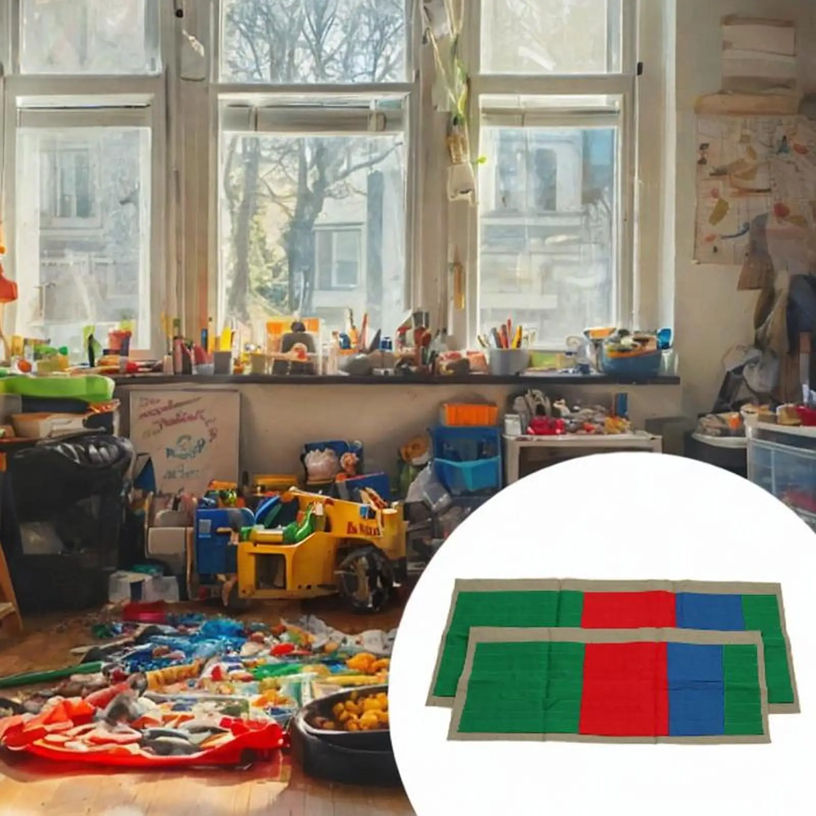 

2 Pieces Math Cards Storage Bags for Playroom Educational Storage Organizer