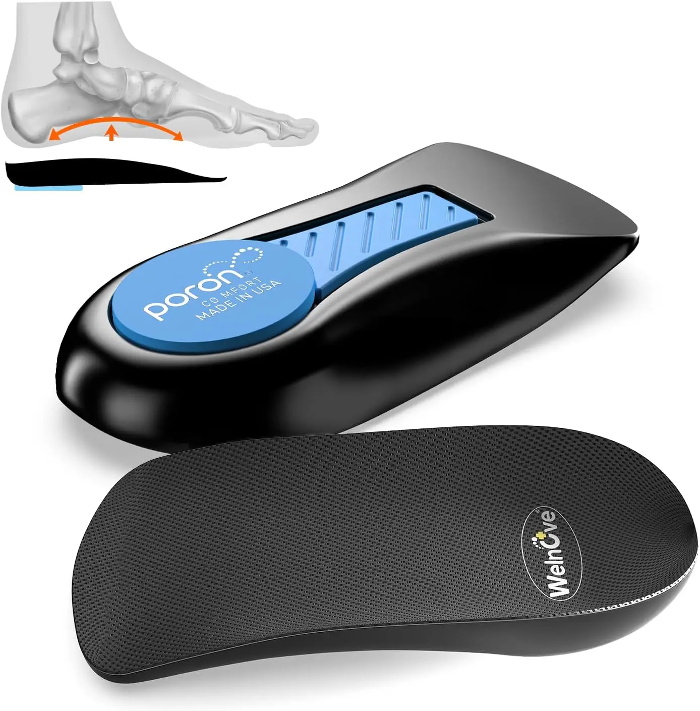 Sumifun-cojín de Gel para el talón, tazas, soporte para el arco del pie, alivia la fascitis Plantar, tendinitis de Aquiles, alivio del dolor, medias plantillas, 2 unids/par