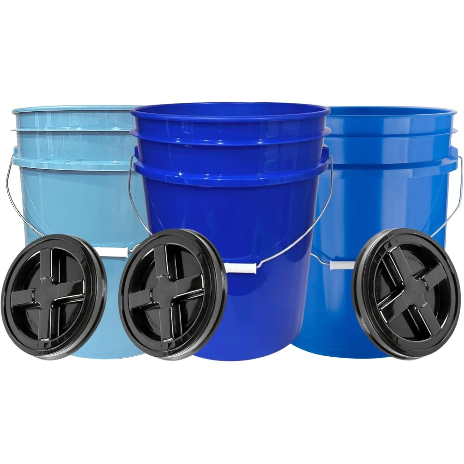 5 Gallon Plastic Bucket Container with Air Tight Screw on Lid，12