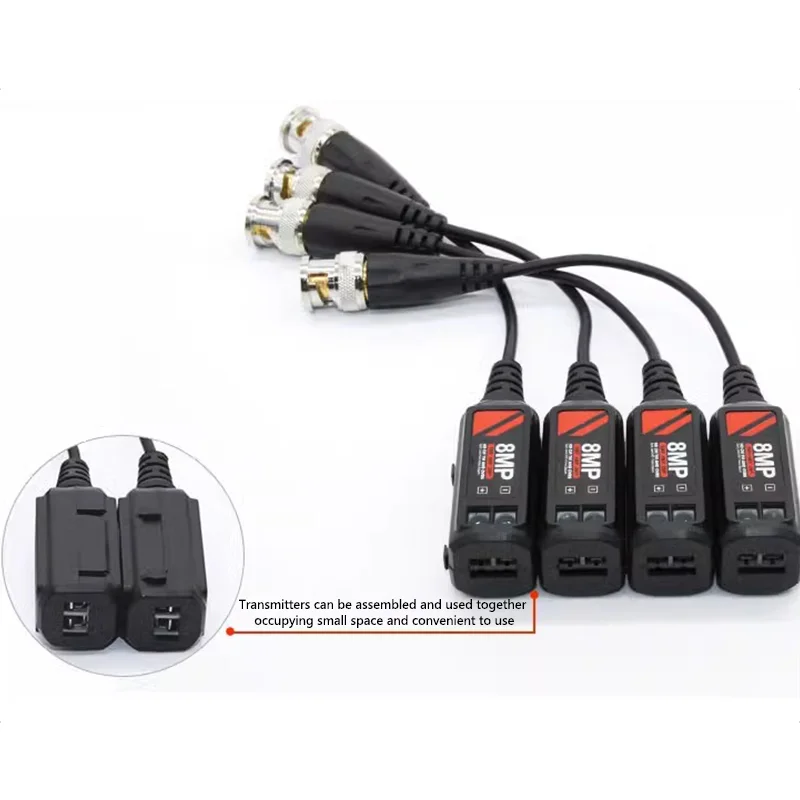 1Pairs AHD/CVI/TVI 8MP 4K Twisted BNC Balun passive Transceivers UTP Balun BNC Cat5 CCTV UTP Video