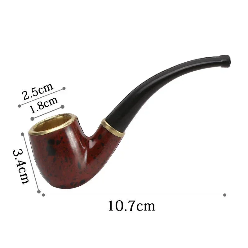 Portable Tobacco Pipe Resin Bent Pipe Cigarette Filter Herb Grinder Handheld Mini Curved Smoke Pipe Beginner Smoking Accessories