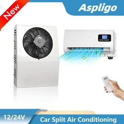 Aspligo 10500BTU 12V 24V Electric Split Parking Air Conditioning Low Noise Fast Cooling Air Conditioner for Truck Camper Van RV