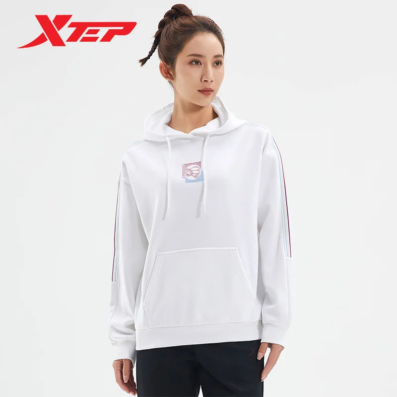 Xtep Pullover Hoodie For Women 2022 Winter Sporty Fashion Women\'s Sweatshirt Soft Sweat-Absorbing Outdoor Tops 978428930127