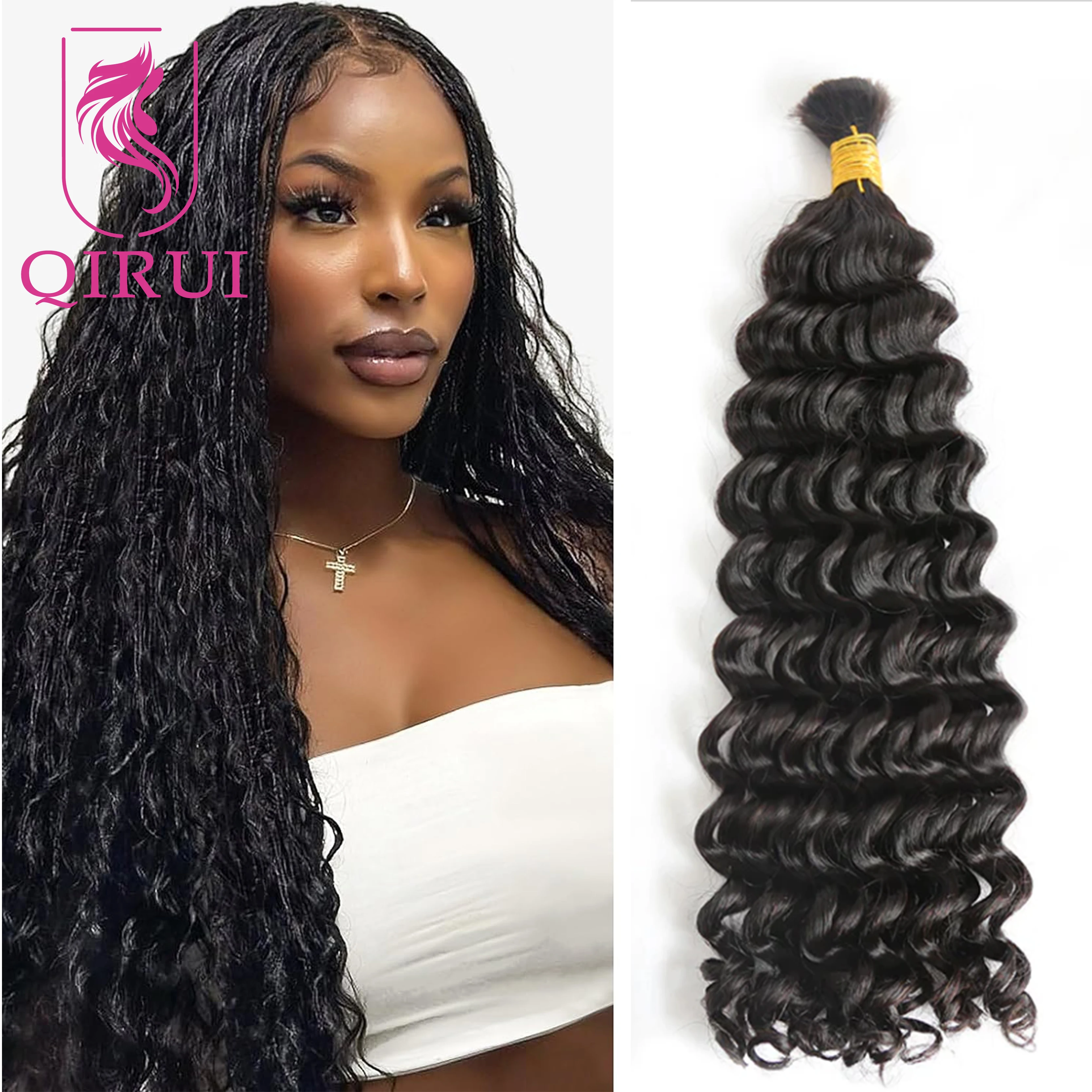 Bulk Human Hair For Braiding Italy Curly No Weft Double Drawn Wholesale Burmese Boho Braids Human Hair Extensions