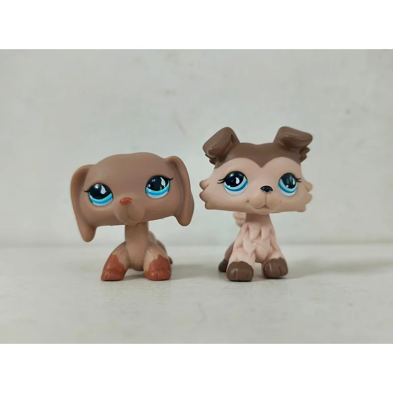 Mini jouet pour animalerie, 2 pièces/lot, chien marron # 518 # 893 figurines d'animaux LPS