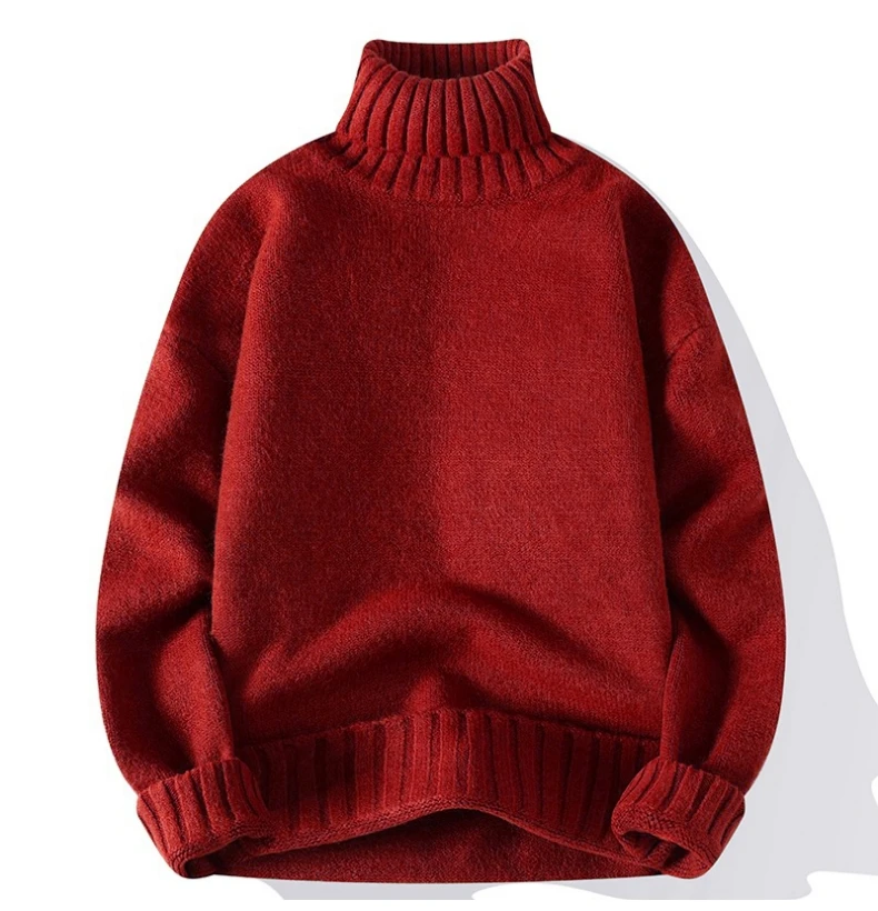 جديد الياقة المدورة سترة الرجال البلوز عادية بلون محبوك سترة سوداء موضة الخريف الشتاء الرجال الملابس سترة رجل