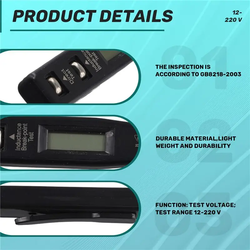 DT19-Digital Test Pencil Screwdriver Probe Light Voltage Tester Detector AC/DC 12-220V Electrical Test Pen Voltmeter