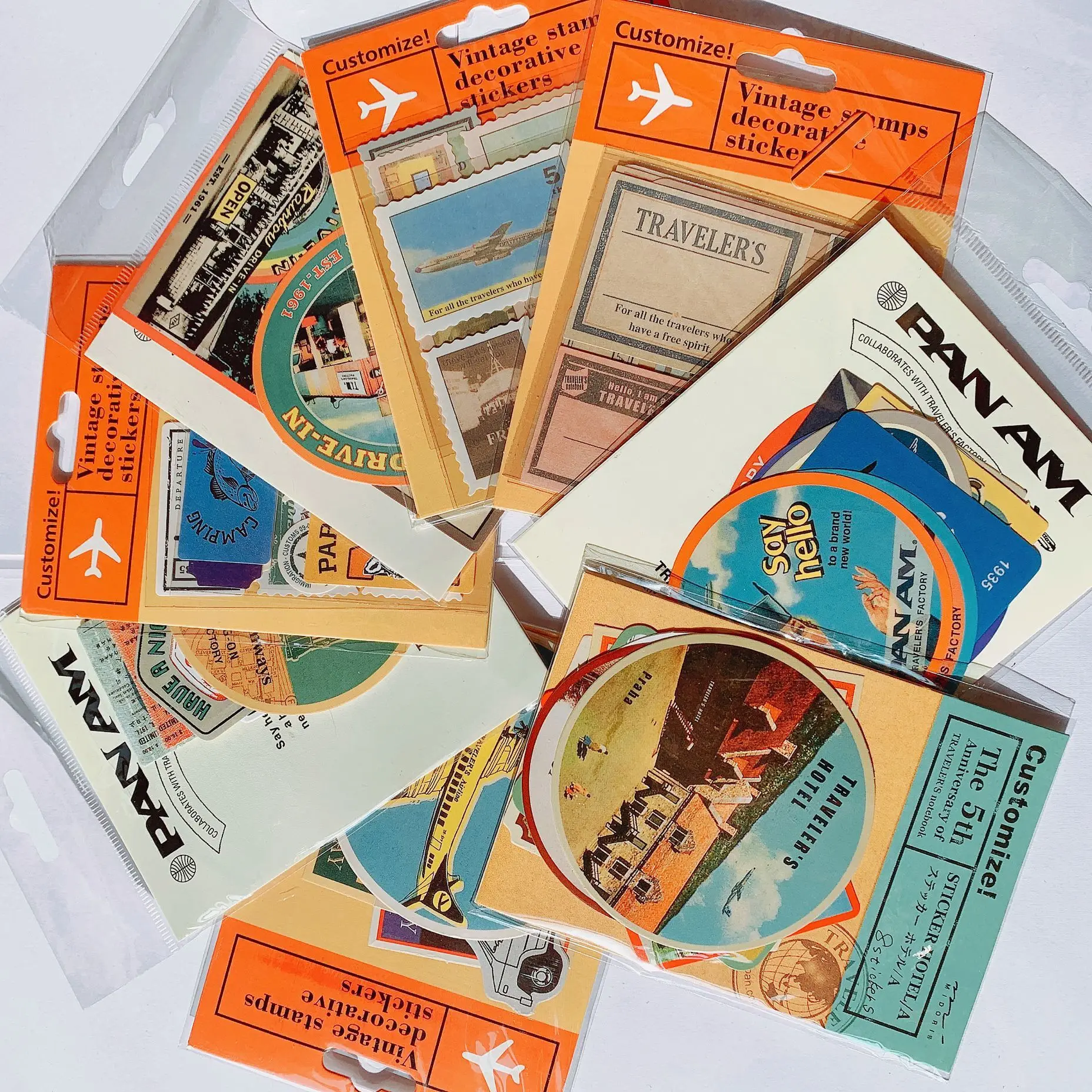 Stickers Literary Retro  Notebook Travel Noteboo Decoration Stickers Photo Album Diary Label  Kawaii Wholesale  cute stationery