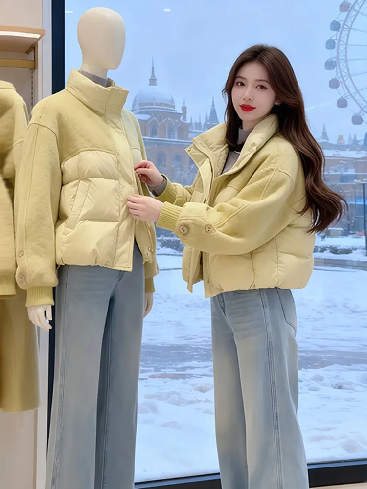 

Faionable Thiened ort Cotton Jaet Women's Winter New Sle 2025 Stand Collar Cotton Coat Sli Versatile Outerwear