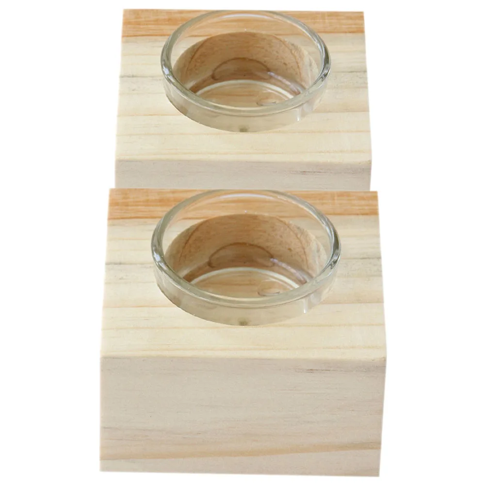 

2pcs Wooden Holder Tealight Rustic Decorative Tea Light Stand Table Centerpiece Home Wedding Party Gift Wood Candlestick