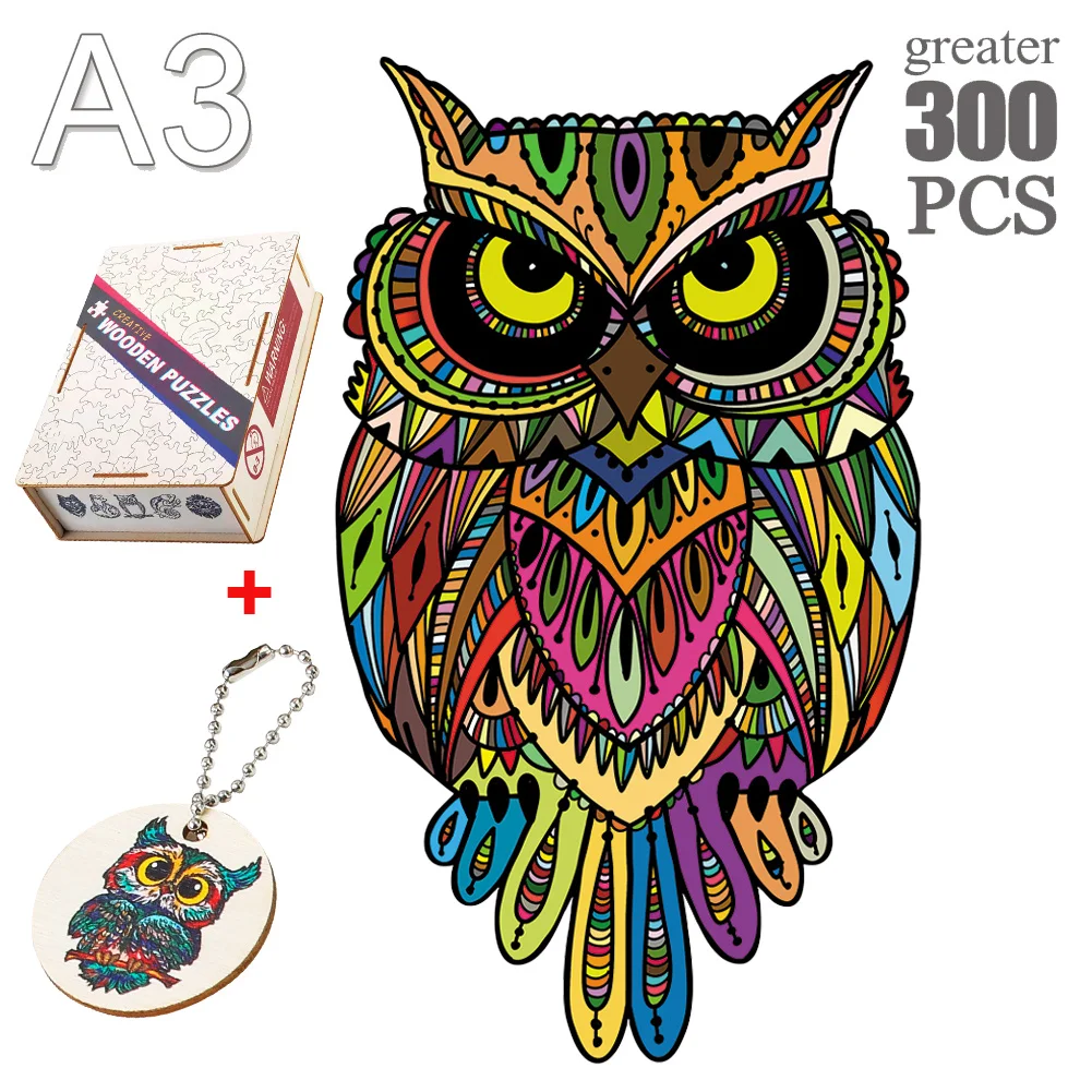 Top Quality Animal Owl Jigsaw Wooden Puzzles Elegant Gifts For Kids Educational Toys Adults Family Puzzle Games Home Decoration