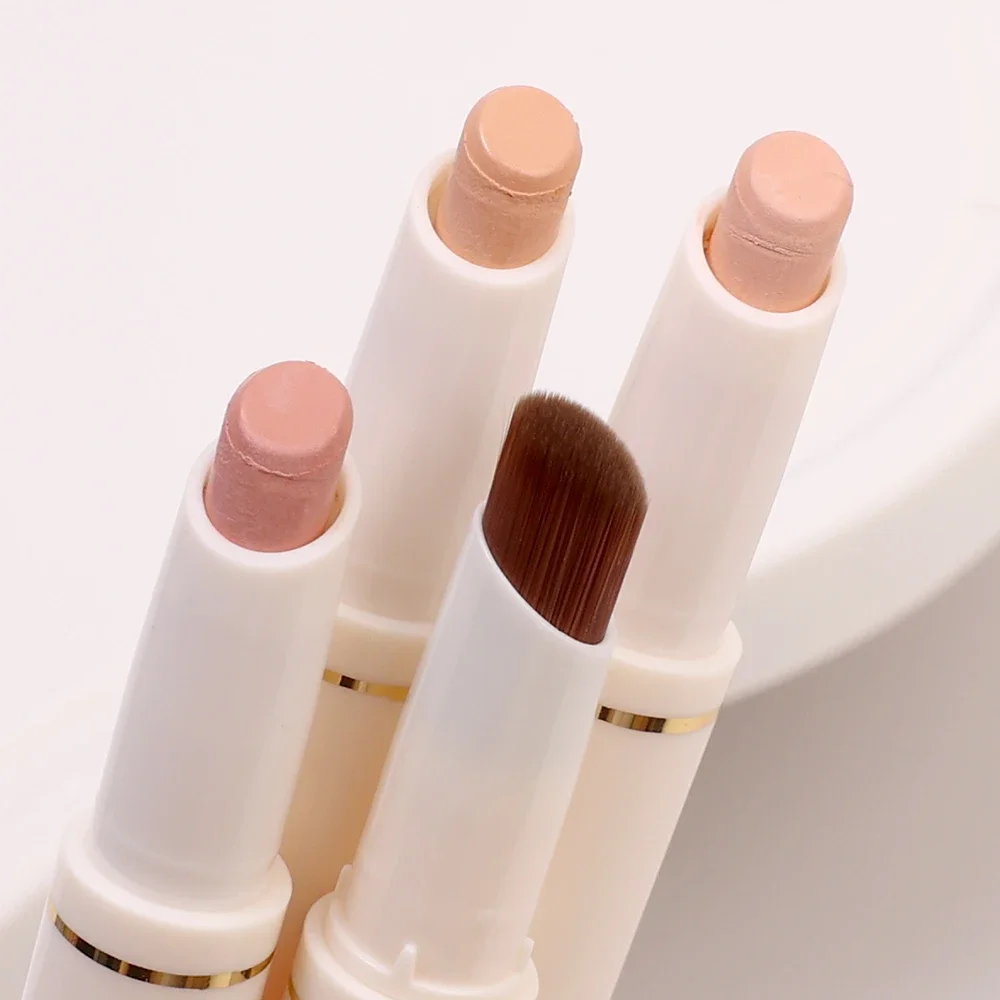 Double-ended Matte Concealer Pen Lasting Waterproof Full Coverage Acne Marks Concealer Lying Silkworm Pen Korean Makeup Cosmetic