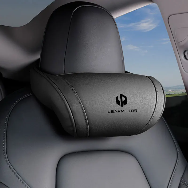 Leather Car Seat Headrest Memory Foam Comfort Neck Pillow for Leapmotor B10 C01 C10 C11 C16 T03 S01 Auto Interior Accessories