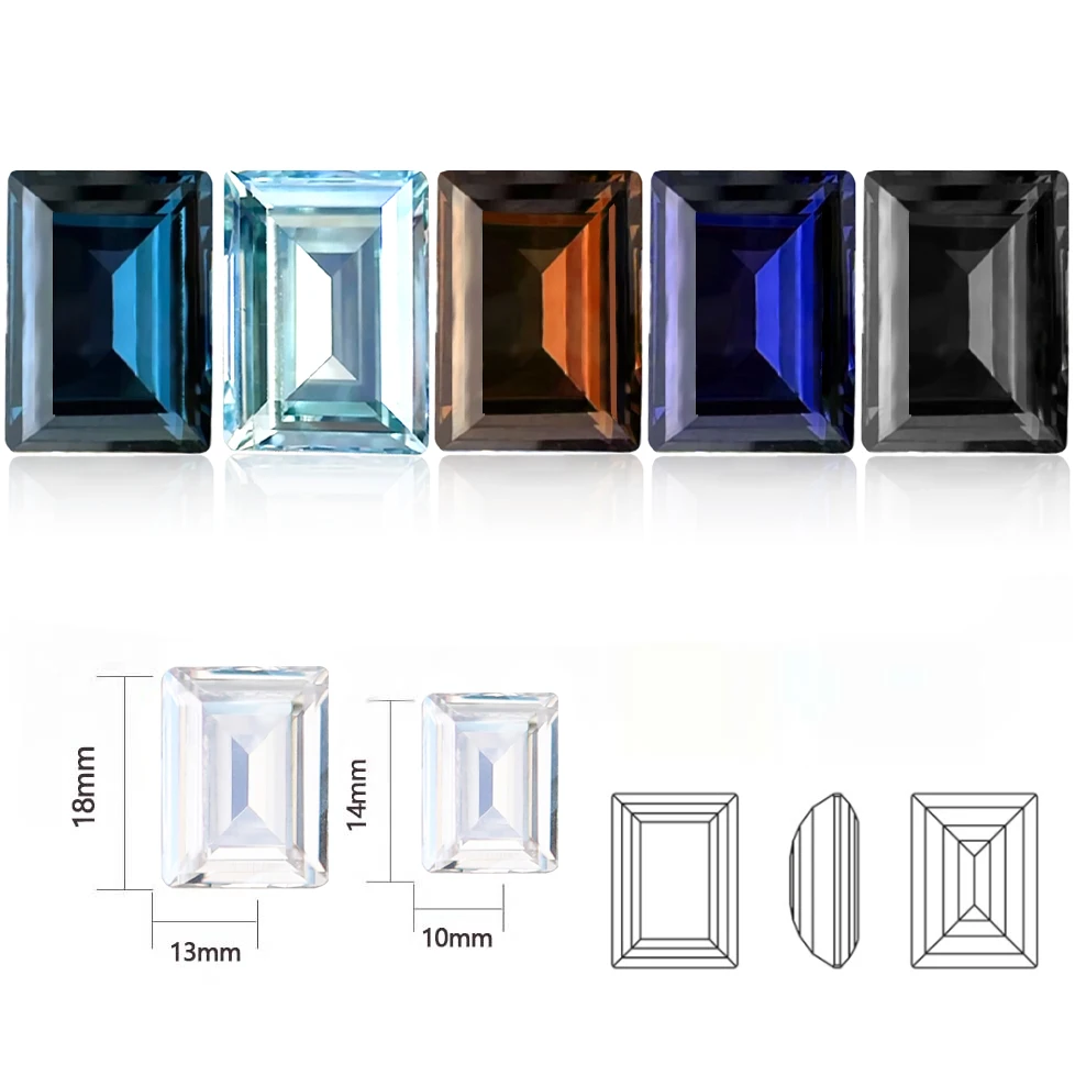 

Pointback Strass Fancy Stone Rectangle K9 Crystal Rhinestones Nails Art AB Rhinestone For Jewelry Craft Nails DIY Beauty