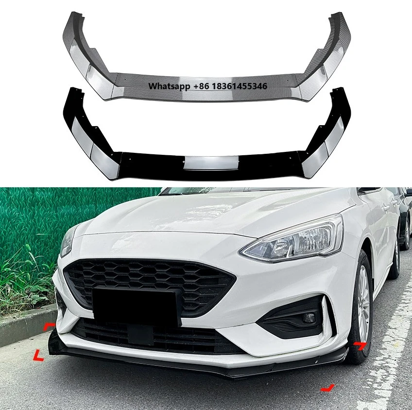 

For 2019-2022 Focus MK4 ST Line Front Shovel Front Lip Black Carbon Fibre Color ABS Material Hot Auto Parts Body Kit Fit